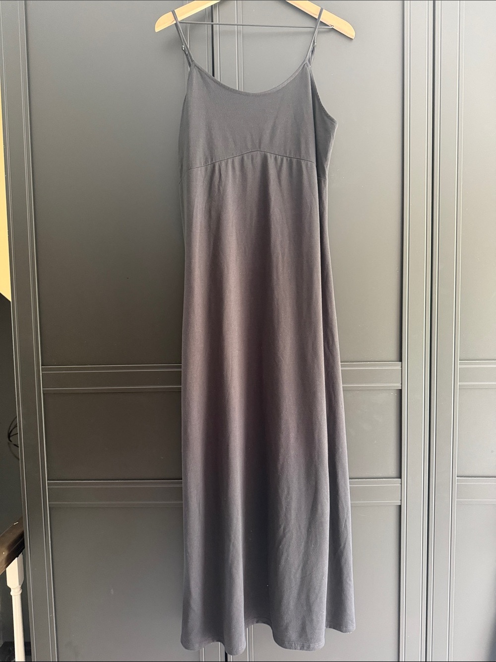 SO Black Slip Maxi Dress with Thin Straps